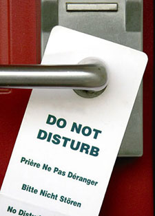 Do Not Disturb door hanger