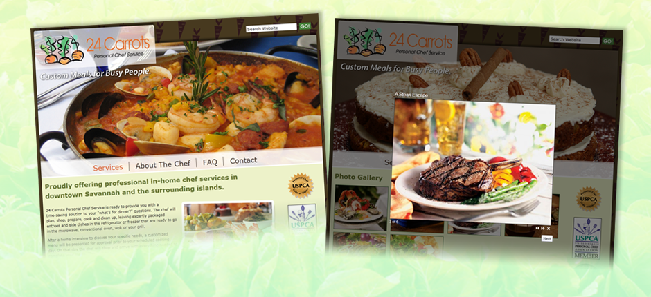 24 Carrots Personal Chef Service website screenshot